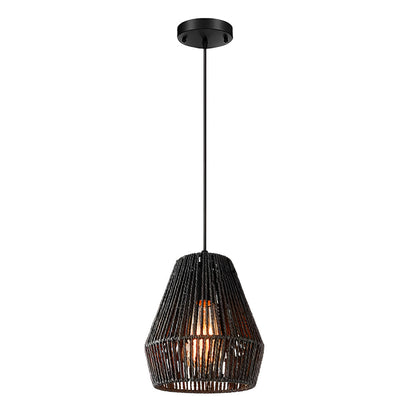 Minimalist Paper Rattan Handmade Black Japanese-style Pendant Lights