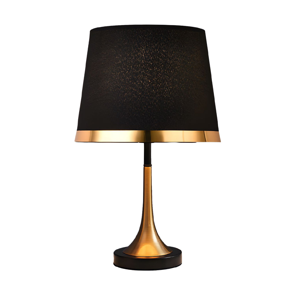 Vintage White/Black and Mid-Century Modern Brass Table Lamp