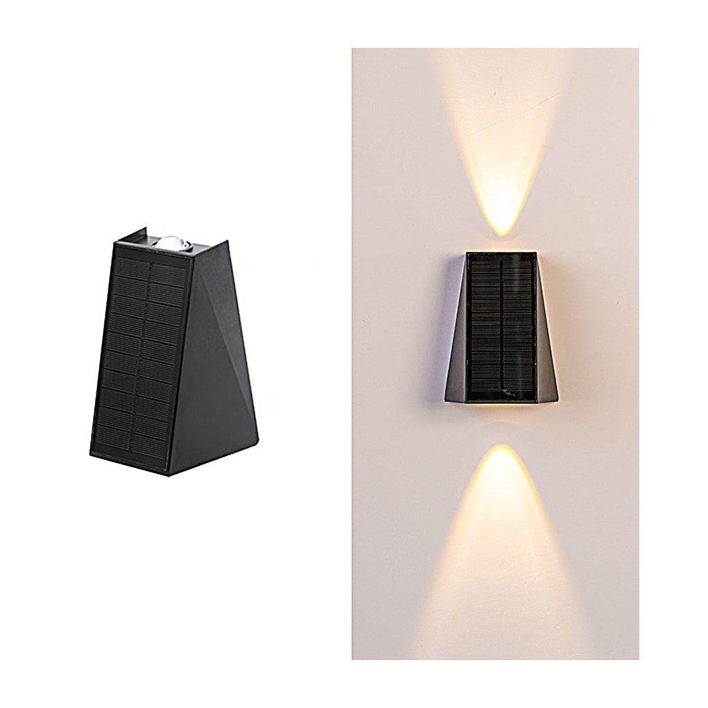 Up and Down Lighting LED Waterproof Black Modern Solar Wall Lights