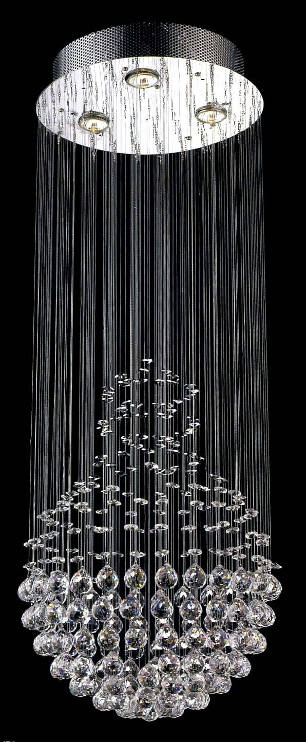 3 lights polished chrome galaxy Contemporary Crystal Chandelier