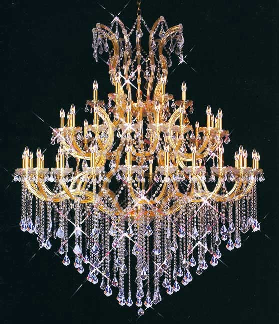 48+1 light gold plated Maria Theresa chandelier dressed with fantastic crystal