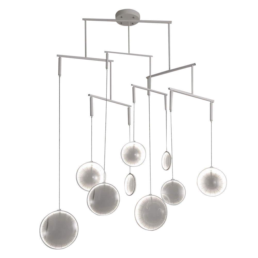 3/6/9-Light White Focus LED Chandelier