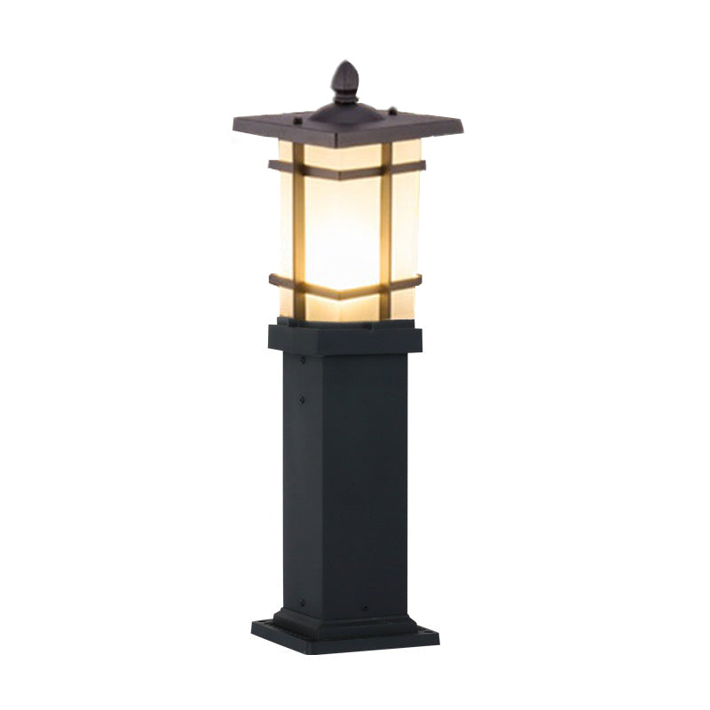 Vintage Pavilion Shape Black Retro Outdoor Light Post Lamp Pathway Lights