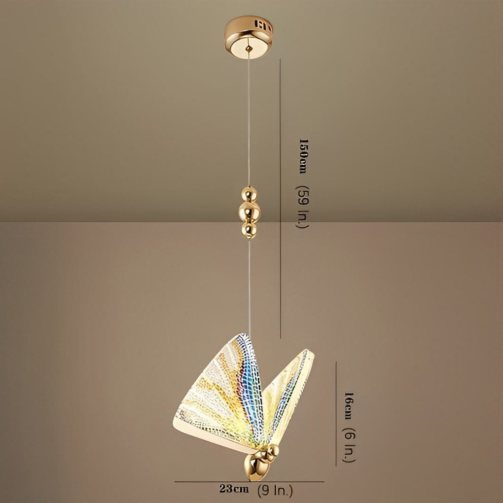 Butterfly Shape Multi-Color Metal Acrylic Design Pendant Lighting LED Ceiling Light