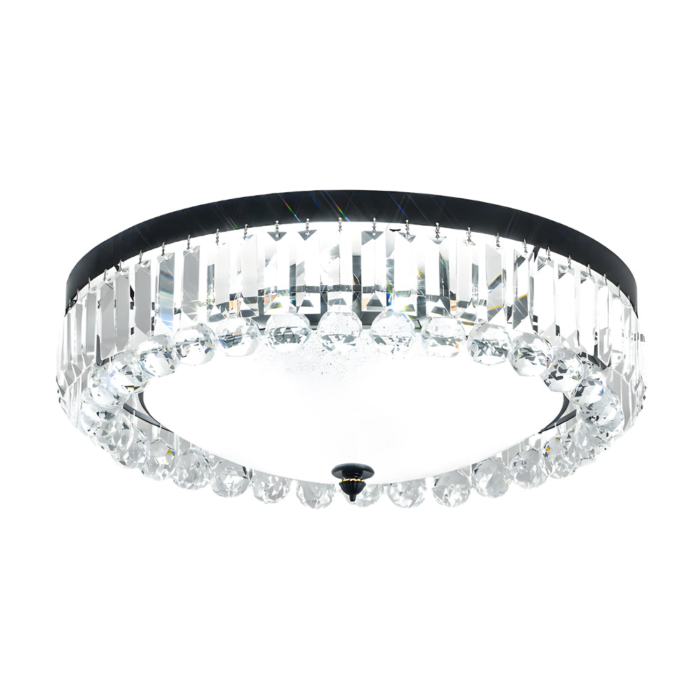 Round Crystal LED 3 Step Dimming Luxury American Style Ceiling Lights