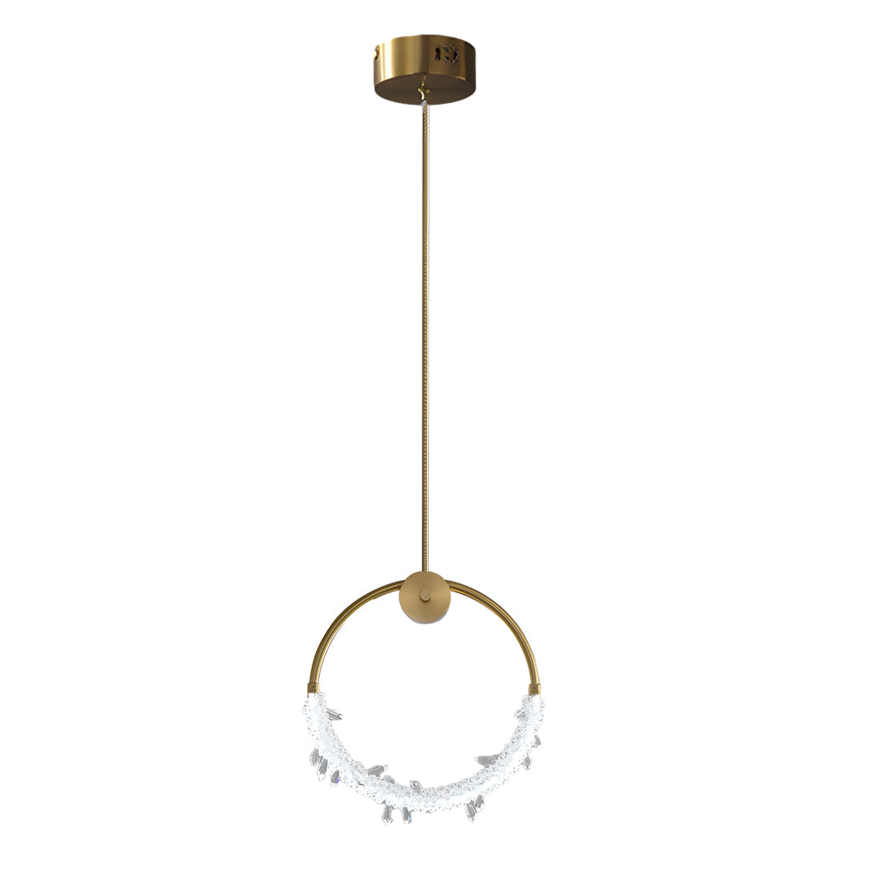 Dia 11'' Ring LED Crystal Small Bedside Pendant Lights