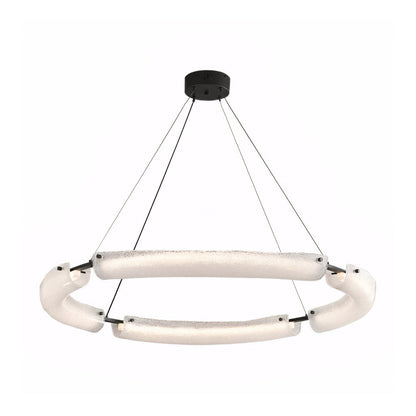 26''/34''/42'' Wide LED Frosted Water Glass Ring Chandelier