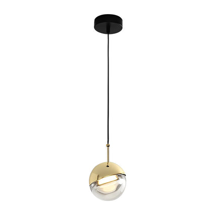 Round Rotating Minimalist Metal Glass Nordic LED Pendant Light Chandelier