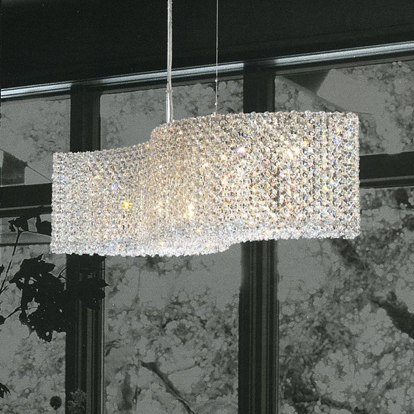 Contemporary Crystal Chandelier in polished chrome finish