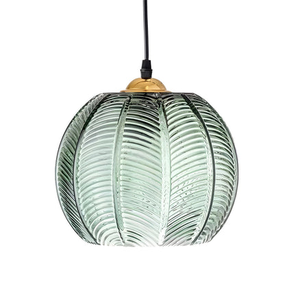 Green Leaves Texture Glass Kitchen Island Lighting Pendant Lights