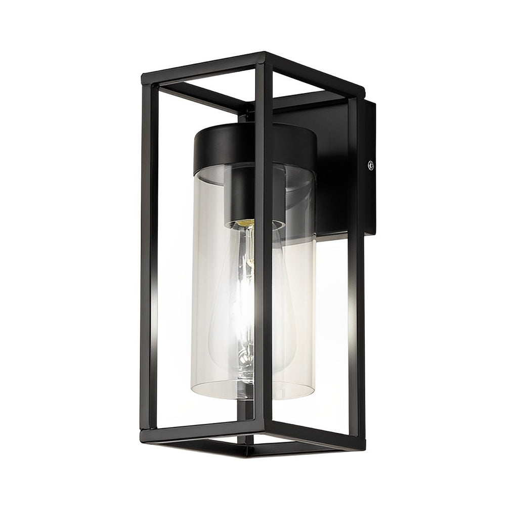 Rectangular Minimalist Iron Glass Black Retro Industrial Wall Lamp