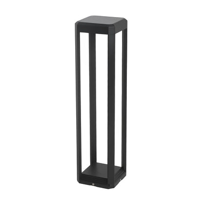 Square Minimalist Waterproof Stainless Steel Black Solar Pathway Lights