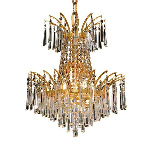 Victoria Gold Four-Light Chandelier with Clear Royal Cut Crystals