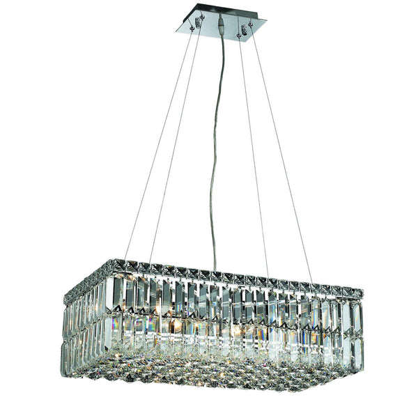 Maxim Chrome Six-Light 12-Inch Pendant with Royal Cut Clear Crystal