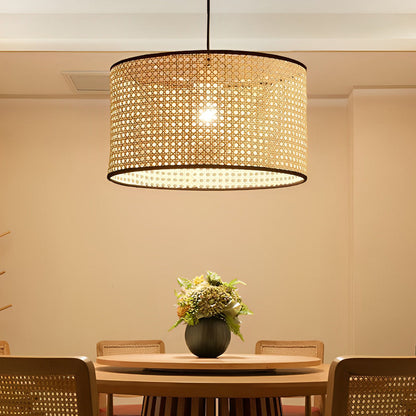 Farmhouse Round Bamboo Hanging Pendant Light Kitchen Lighting Dining Room Lighting Ceiling Light