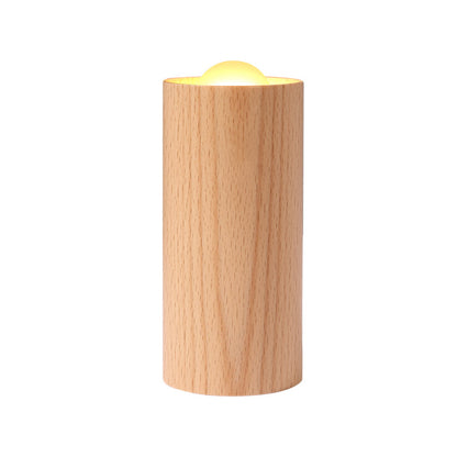 Candlelight Ambient Wood Cylinder Accent LED Table Lamp