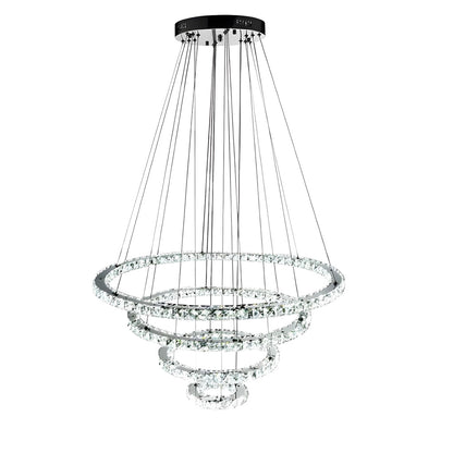 4 Rings Electroplated Crystal LED Modern Chandeliers Pendant Light Hanging Lamp