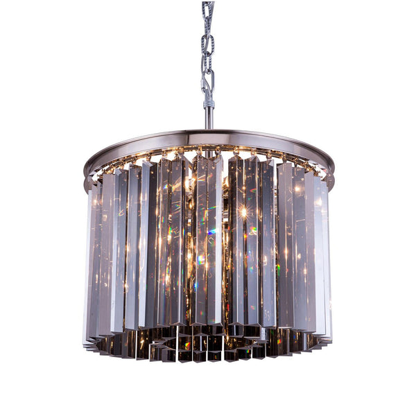 Sydney Polished Nickel Six-Light Pendant with Royal Cut Silver Shade Crystals