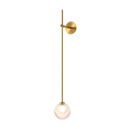 1-Light Glass Bubble Globe Slim Wall Light