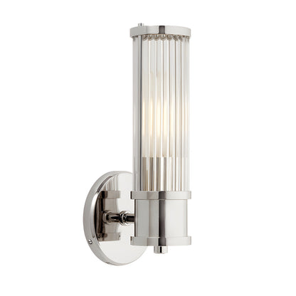 1/2-light Modern Chrome/Gold Wall Sconce with Cylinder Clear Glass Shade