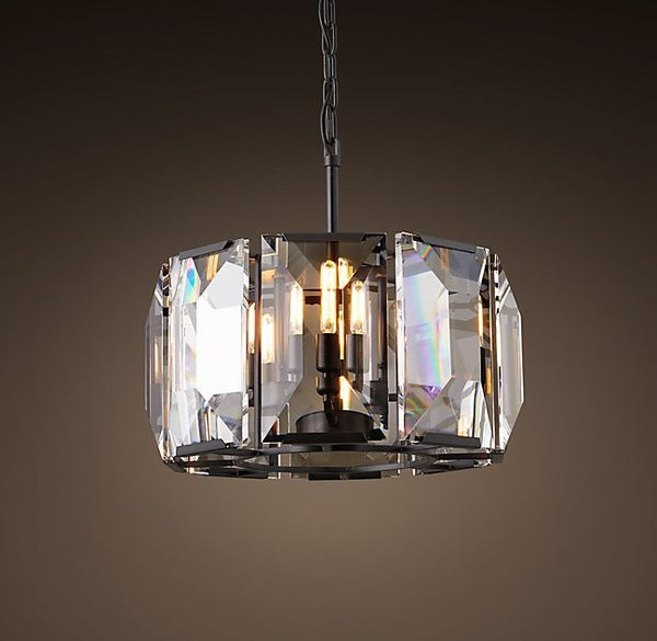 American-style 4 lights square crystal chandeliers