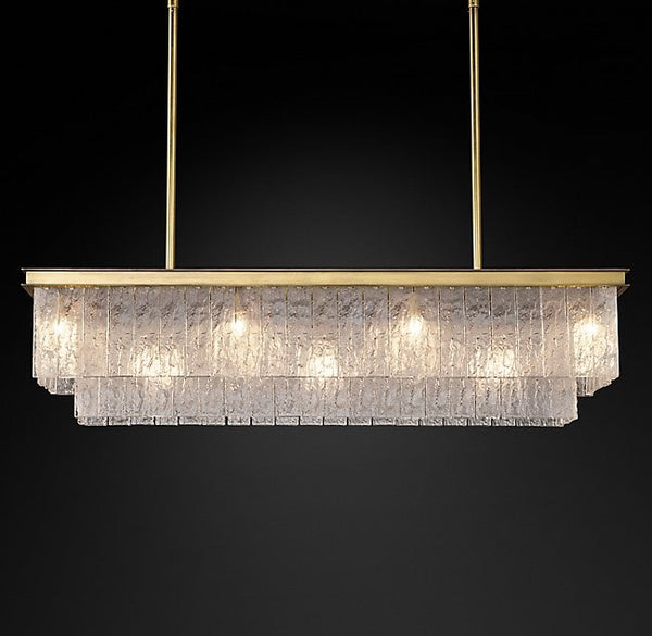 Modern style simple 11 lights rectangle glass chandeliers