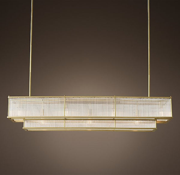 Modern style creative 12 lights gold rectangle chandelier