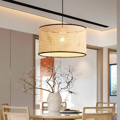 Farmhouse Round Bamboo Hanging Pendant Light Kitchen Lighting Dining Room Lighting Ceiling Light