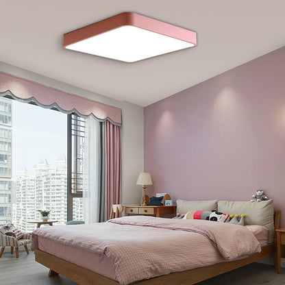 Square Modern Style Design Flush Mount Lighting Metal PVC Acrylic LED Bedroom Ceiling Lights