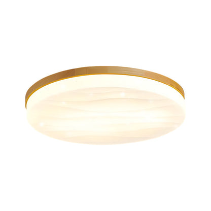 Round Square Wood Three Step Dimming Modern LED Ceiling Lights Fixture