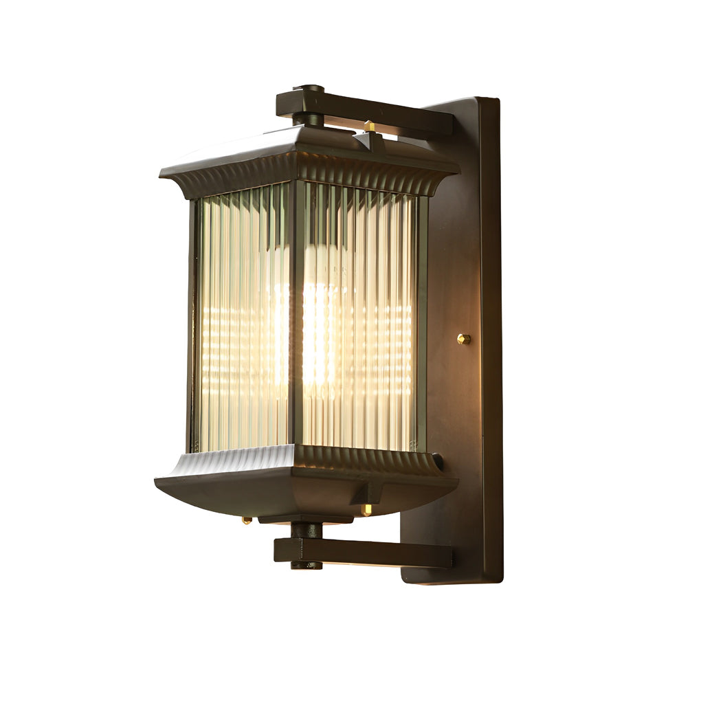 Outdoor Waterproof Creative Glass Shade Brown Retro Exterior Wall Lights