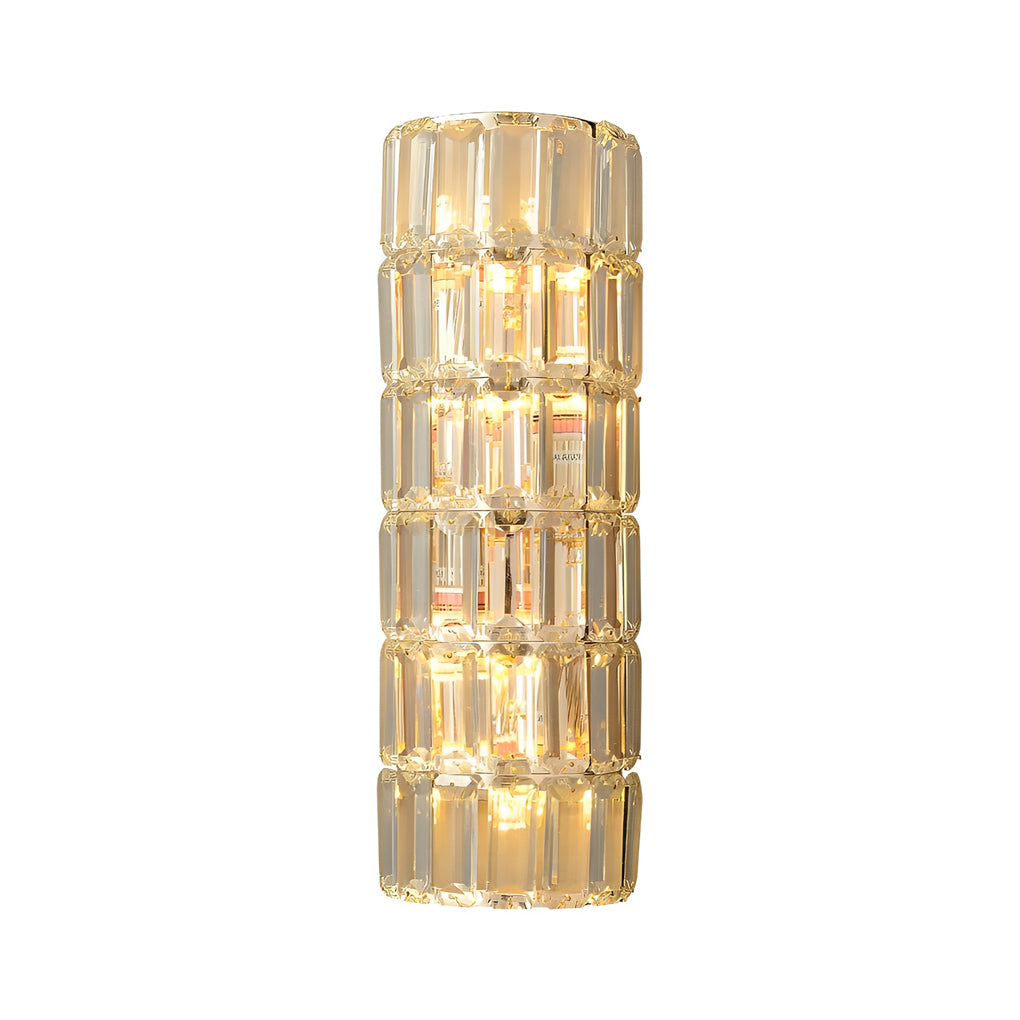 Round Rectangular Luxury Crystal Three Step Dimming Modern Wall Lamp