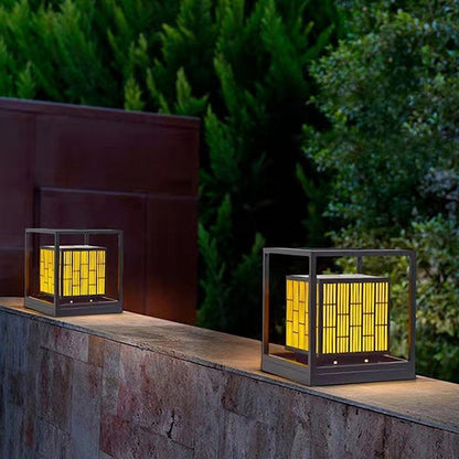 Vintage Window Grilles Decor Waterproof Modern Solar Lights Outdoor Post Lamp