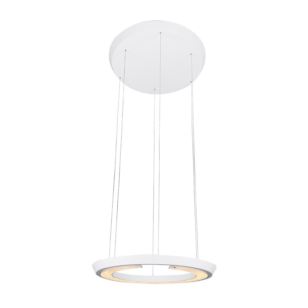 Modern LED Ring-Shaped Pendant Light with Acrylic Shades for Living Room