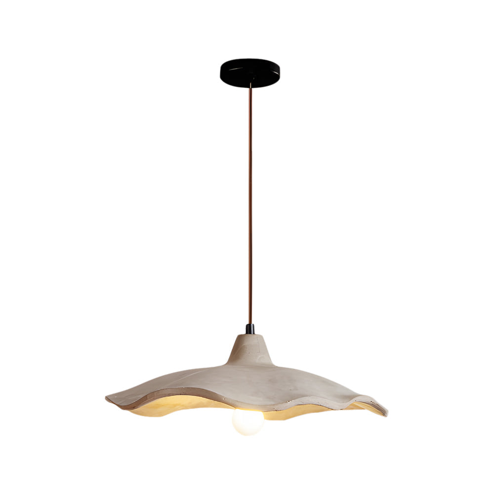 Japanese 1-Light Cement Wavy Pendant