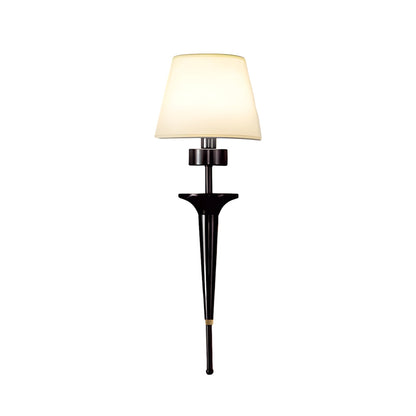 25.98-In H. Gold/Black Copper 1-Light American Wall Sconce with Fabric Shade