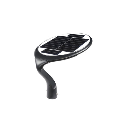 Black Round Modern Outdoor LED Solar Post Street Light