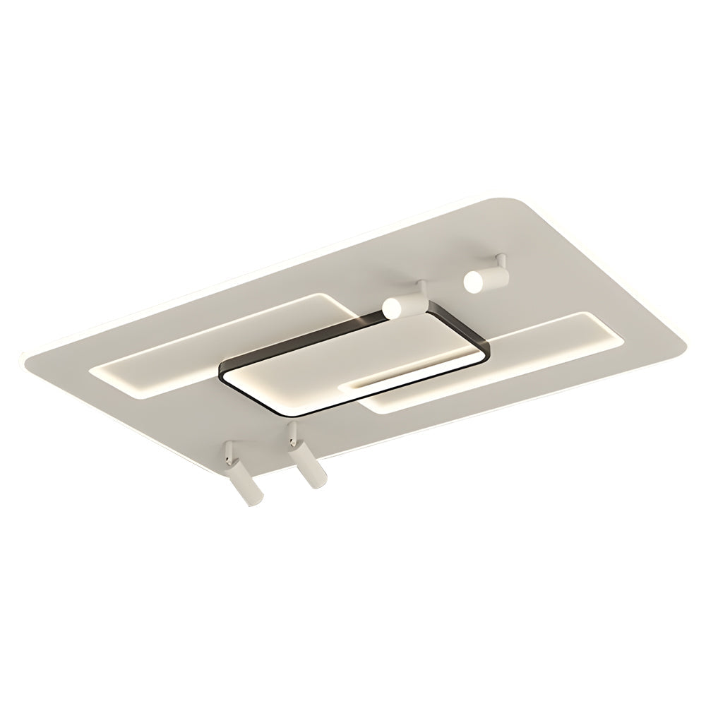 Ultra-Thin Rectangular 3 Step Dimming Modern Ceiling Lights with Spotlights