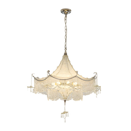 Elegant Pagoda Crystal Chandelier with LED Dimming - Elegant Chrome Finish