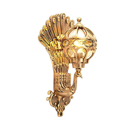 Waterproof Retro Peacocks Aluminum European Style Outdoor Wall Light