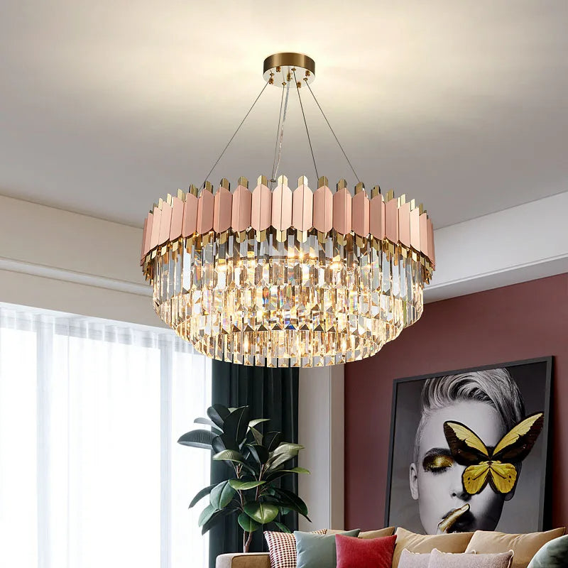 Gio Rose Gold Modern Chandelier