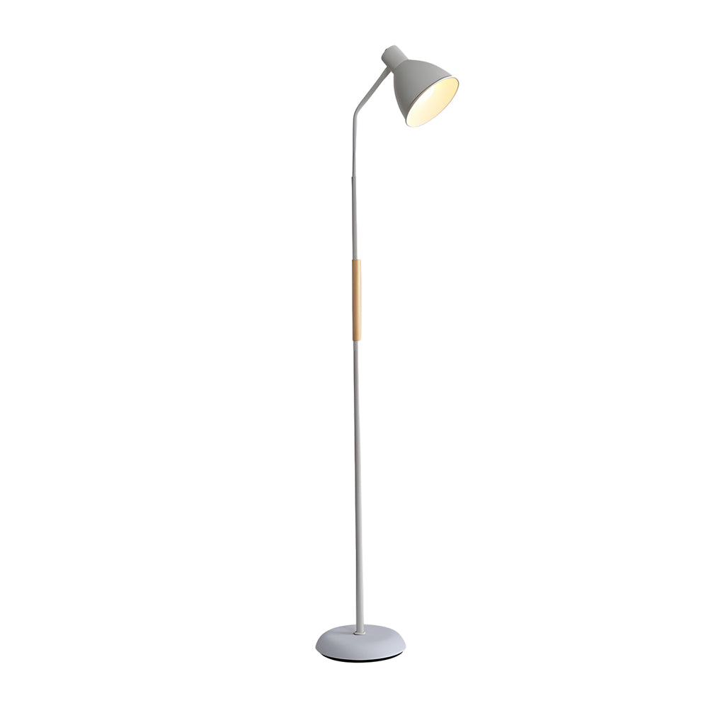 59 inch Wood and Metal Arc LED Task Floor Lamp