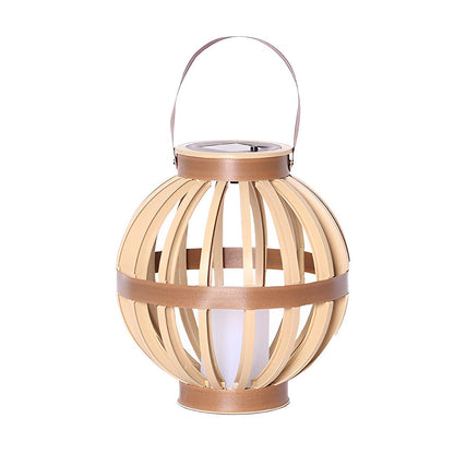 Portable PP Rattan Craft Waterproof LED Modern Solar Outdoor Lanterns