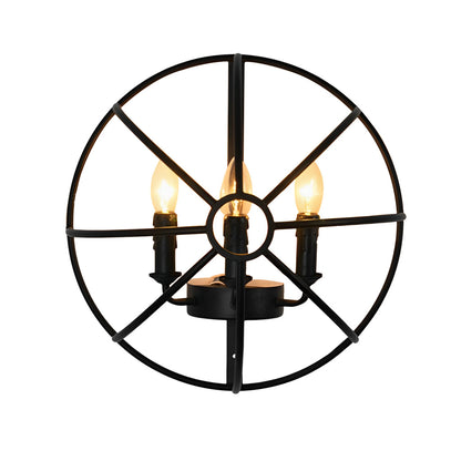 Hemispherical Iron Art Candlelight Black Retro Nostalgic Wall Lights Fixture