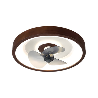 19.7-in Walnut 6-Speed Flush Mount Ceiling Fans With LED Light and Remote