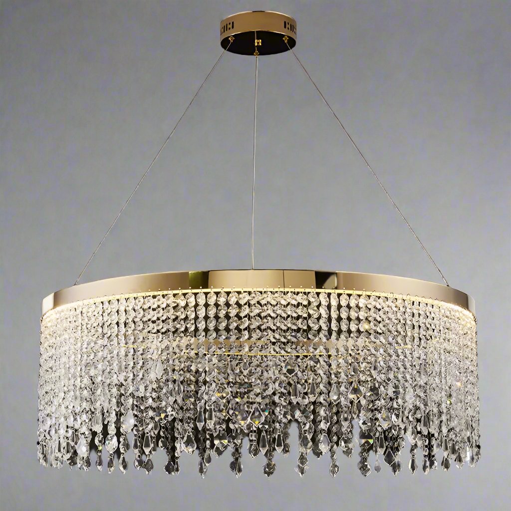 Adena Crystal Modern Ring Chandelier