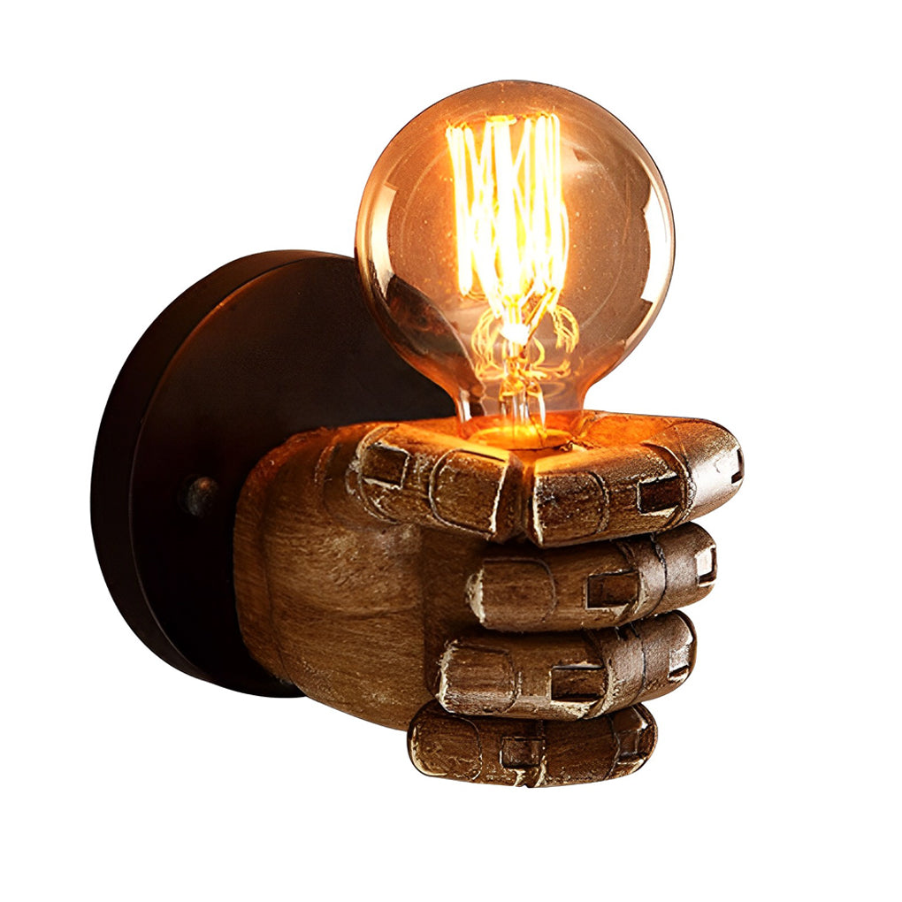 Resin Hand Fist Shaped Retro Industrial Style Wall Lamp Wall Sconce Lighting