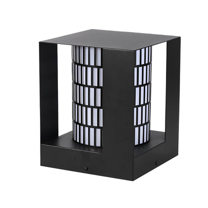 Square Lantern Waterproof LED Black Modern Backyard Landscaping Lights