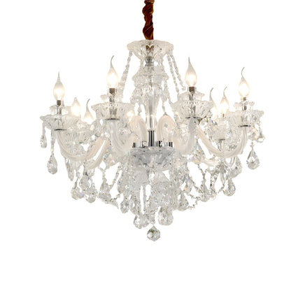 Luxury Glass Crystal Candlelight Retro European Style Chandelier