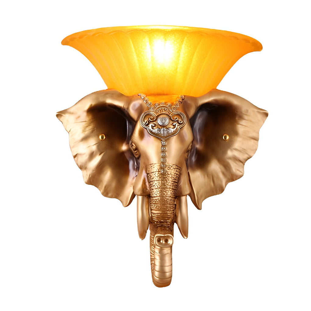 Cartoon Resin Elephant Shape Luxury European Style Wall Sconces Lighting